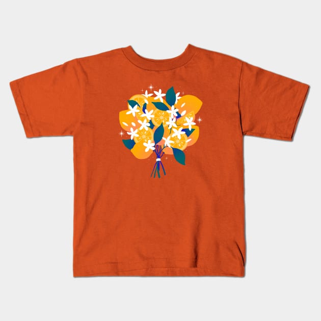 Bright and summery lemon bouquet, version 2 Kids T-Shirt by iulistration